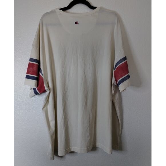 Champion NWT Men's Size XXL Cream Short Sleeve Jersey-Style Football #19 T-Shirt - Picture 2 of 7